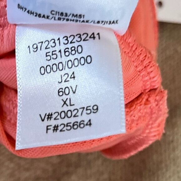 Lands End Woman's Plus-Size Coral Pink Summer V-Neck One-Piece Swimsuit Sz 18 - Picture 11 of 12